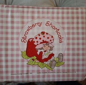 Vintage Strawberry Shortcake Pink Checkered Lunch Box